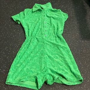 Green print romper XS